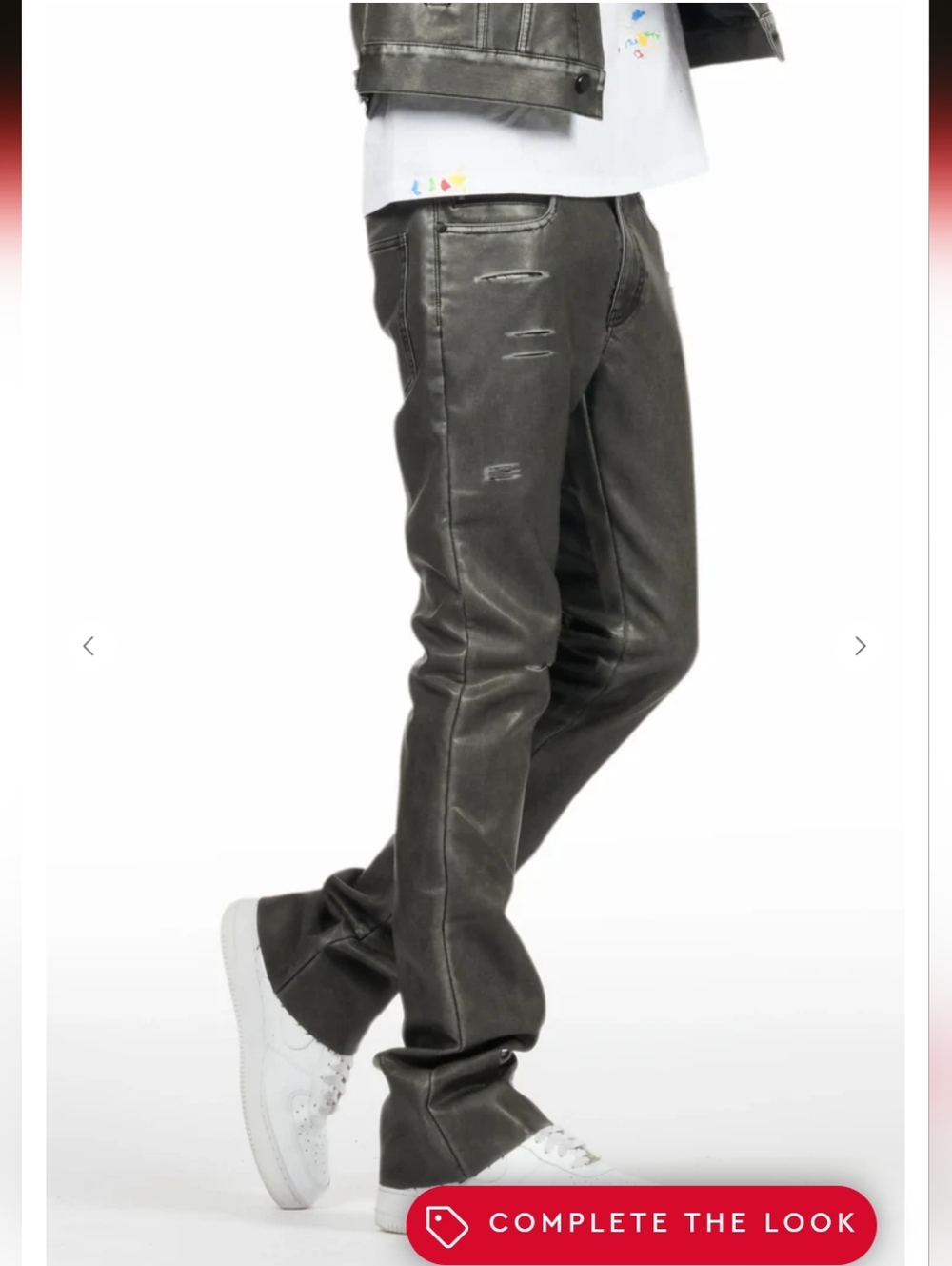 Rockstar Original Deco Black Distressed Pu Stacked Flare Jean- 30